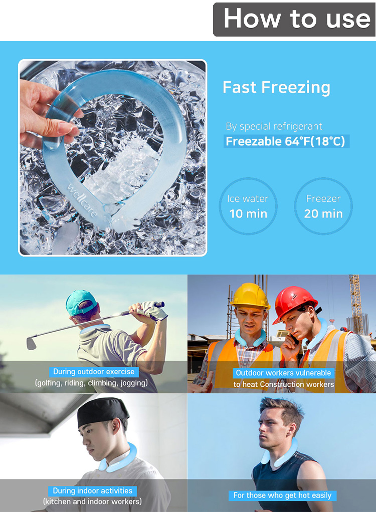 Wearable Cooling Neck Wraps Ice Cooling Neck Tube for Summer Heat