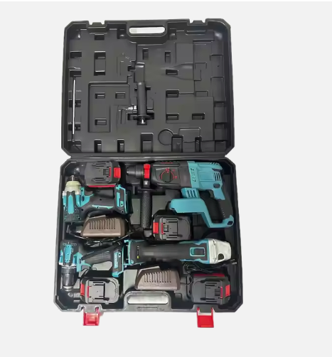 High Quality 4-Piece Hammer Drill Set and Impact Wrench Combo