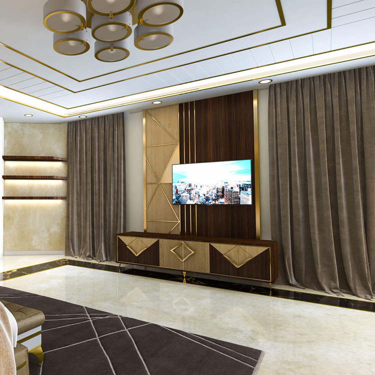 Customized Shape Metal Profiles Interior Decorative Project Silver Gold Tile Trim
