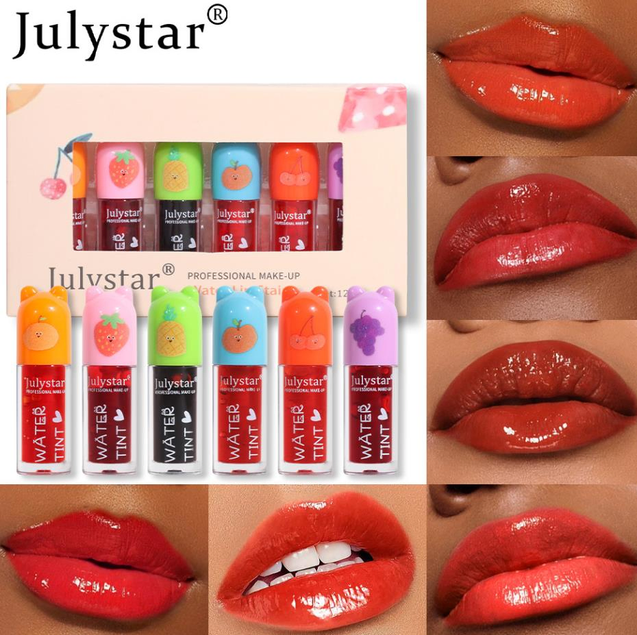 Online Wholesale in Stock 6 Colors Moisturizing Lip Gloss Jelly Non Sticky Cup Sexy Liquid Lipstick Cherry Red Pink Glitter Lip Tint Korean Lips Makeup Set