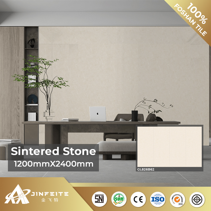 New Design Light Colour Sintered Stone Panel for Kitchen Wall Glossy Surface Easy Clean Best Price