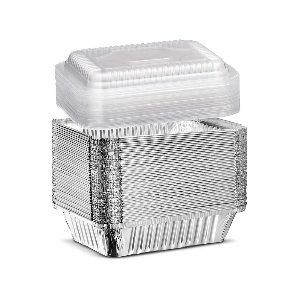 Wholesale Cheap Rectangular Aluminium Containers Baking Trays Disposable Takeaway Packaging Foil Containers