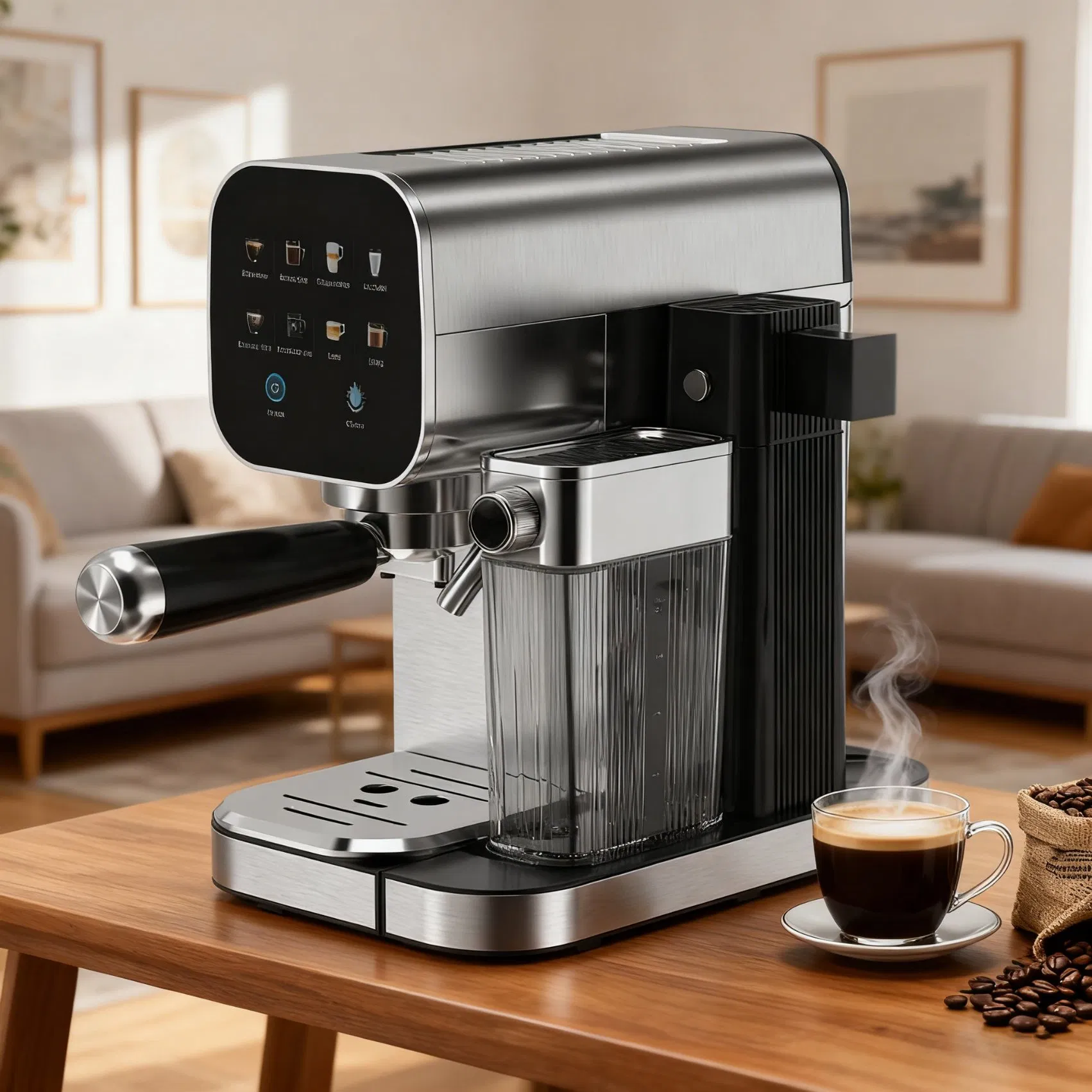 Longbank New Professional LED Control 20 Bar Electric Manual Espresso Coffee Maker Machine