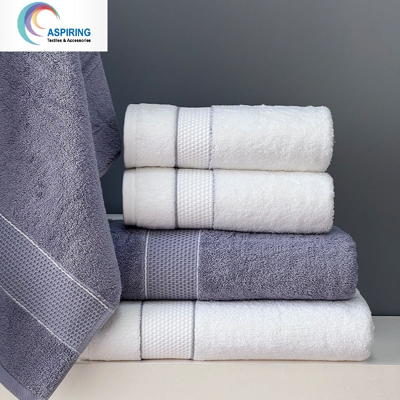 Hotel Towels White Custom Logo Bathroom Linen 100% Cotton Face Hand Bath Hotel Towel