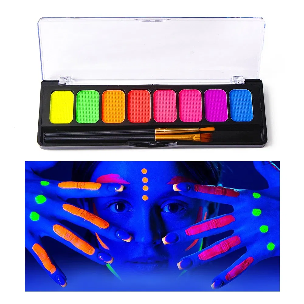 Professional Fluorescent Body Paint Kit Makeup Water-Based UV Glow Neon Face Paint
