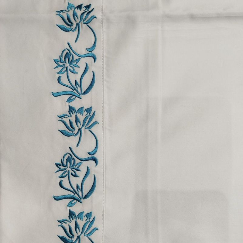 Premium Quality White 100% Cotton High Class Embroidery Duvet Quilt Comforter Cover Home Textile Customized Hotel Bedding Queen/King Size Bedding Set