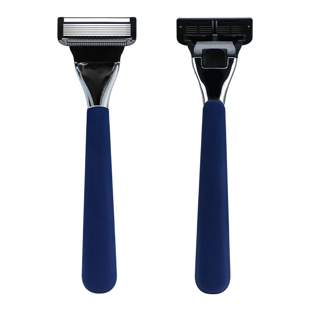 Six Curved Blade Razor Metal Handle Mea Shave Cartridge Razor