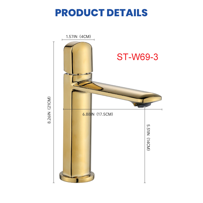 Modern Gold Color Zinc Alloy Basin Tap for Bathroom Sink