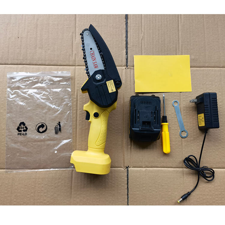 21V Cordless Electric Handheld Small Mini Chainsaw for Wood Cutting Tree Trimming