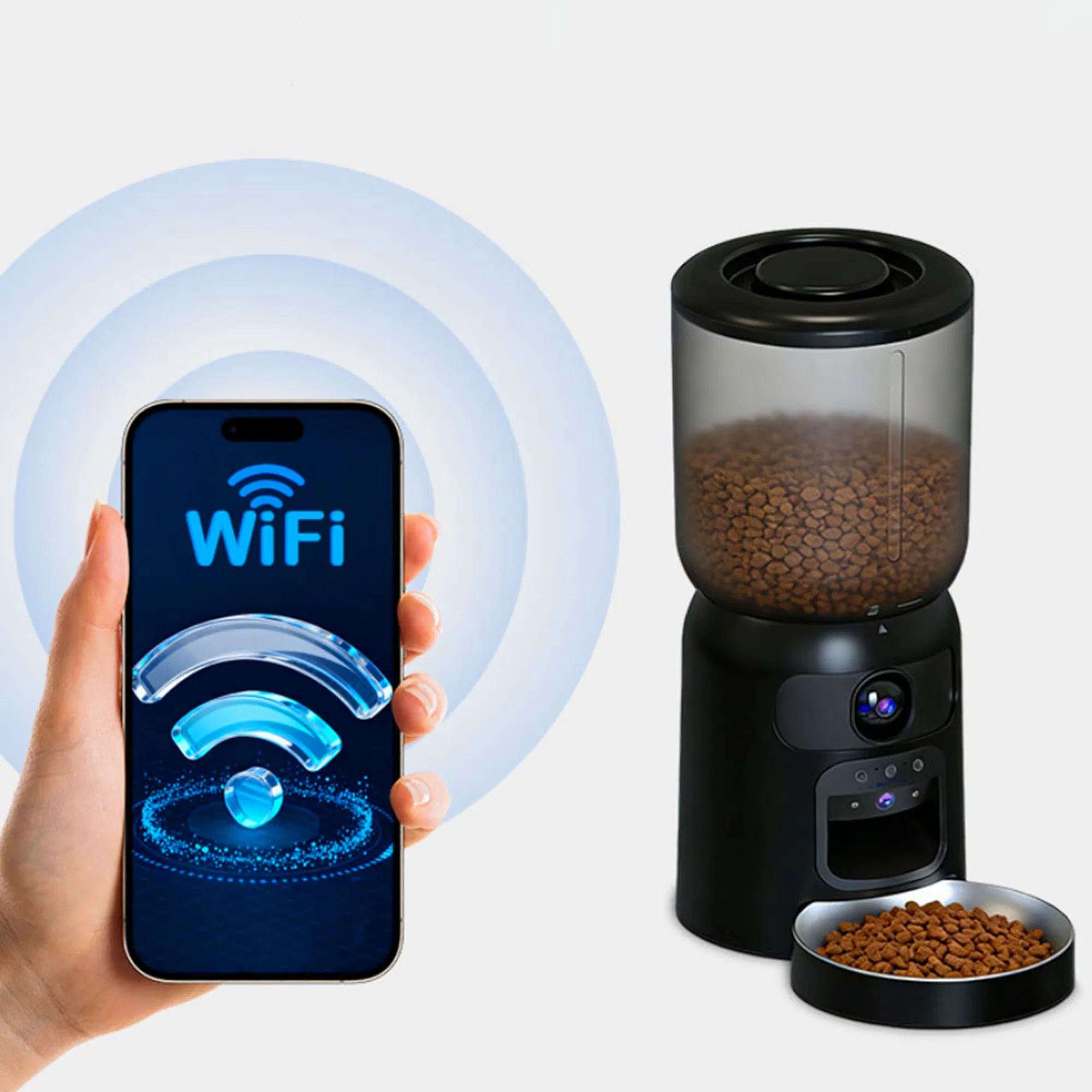 Automatic Dog Feeder Stainless Steel Bowl Smart Pet Food Dispenser for Dry Food