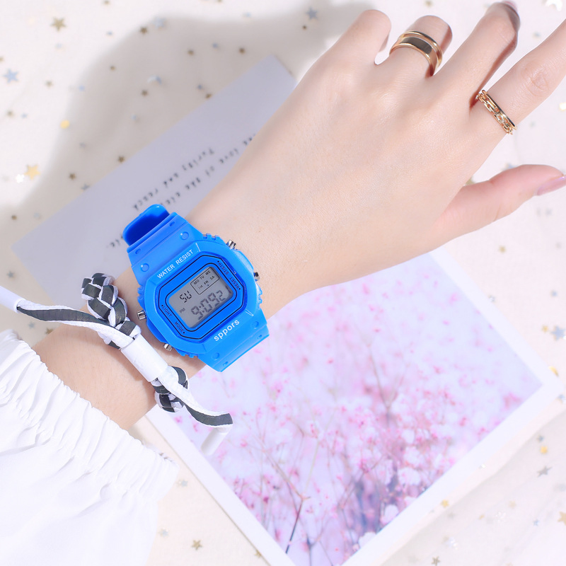 Simple Small Square Luminous Alarm Clock Waterproof Sports Electronic Watch