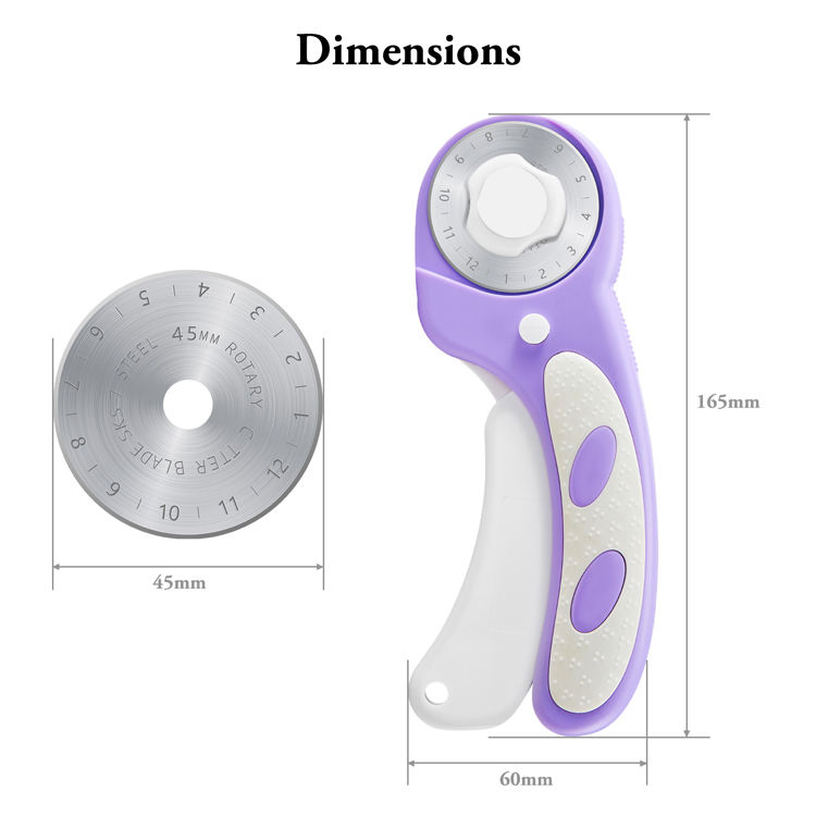 45mm Upgraded Rotary Cutter Blade with Bearing Design and Comfortable Handle
