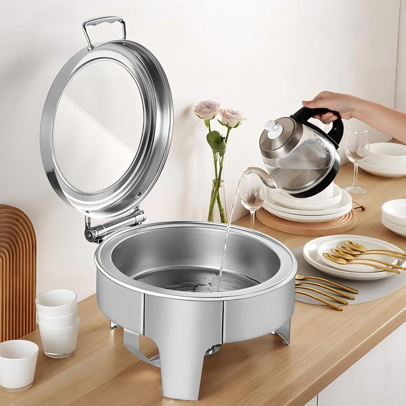 Elegant 9L Golden Finish Chafing Dish for Buffets