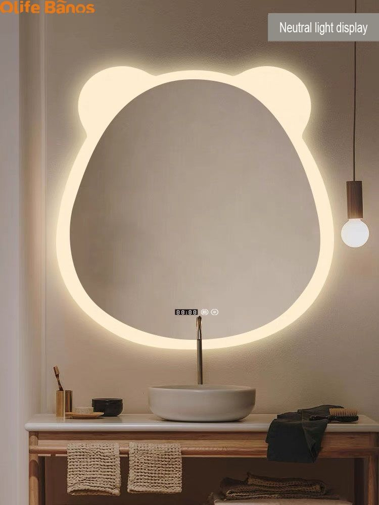 Hotel Home Decoration Round LED Mirror Modern Touch Switch Screen Smart Bathroom Mirror Withled Light