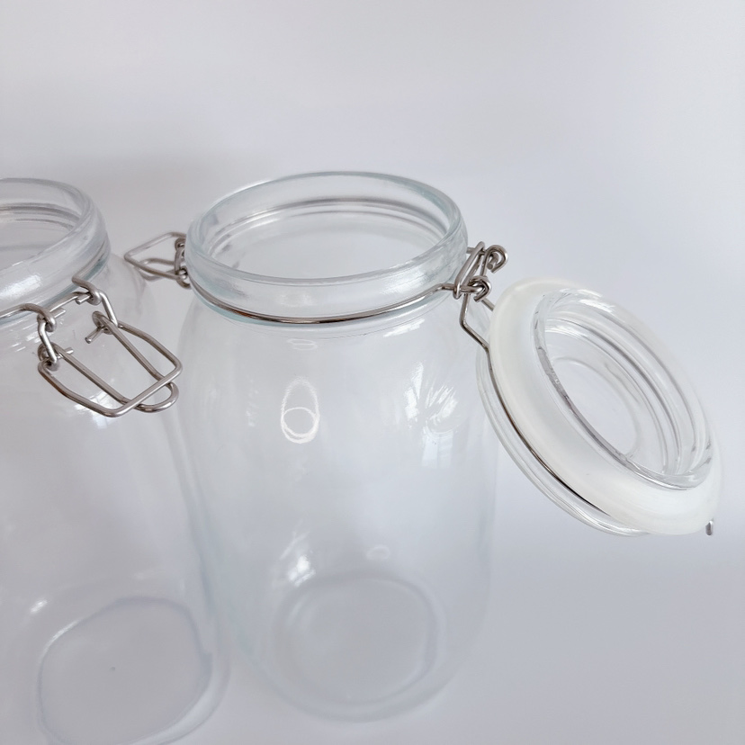 Factory Large 2000ml Food Glass Jar with Clip Top Wholesale