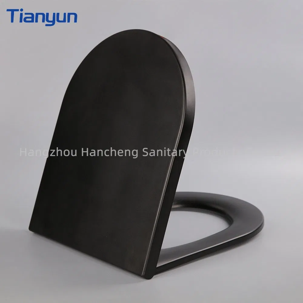 Custom Black Reinforced Sturdy Toilet Seat Cover Easy Cleaning PP/UF U Shape Toilet Seat