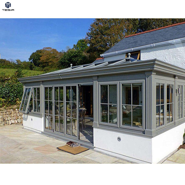 Double Toughened Glass Prefab Glass House Aluminum Profile Customized Sunroom