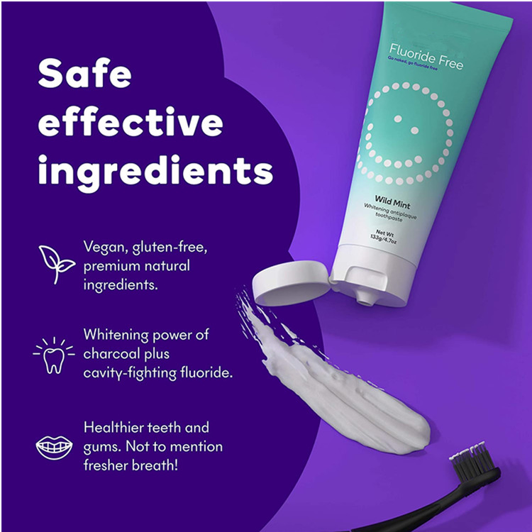 Natural Wonderful Formula Whitening Antiplaque Fluoride Free Toothpaste