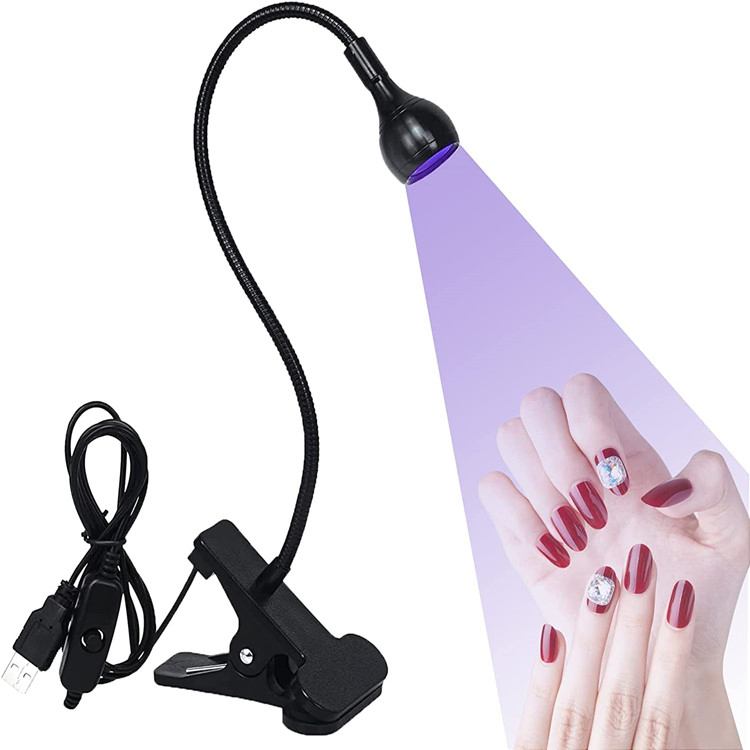 3W 395nm LED Nail Lamp Flexible Gooseneck Lamp UV Nail Dryer Black Nail Light Lamp for Black Light Poster