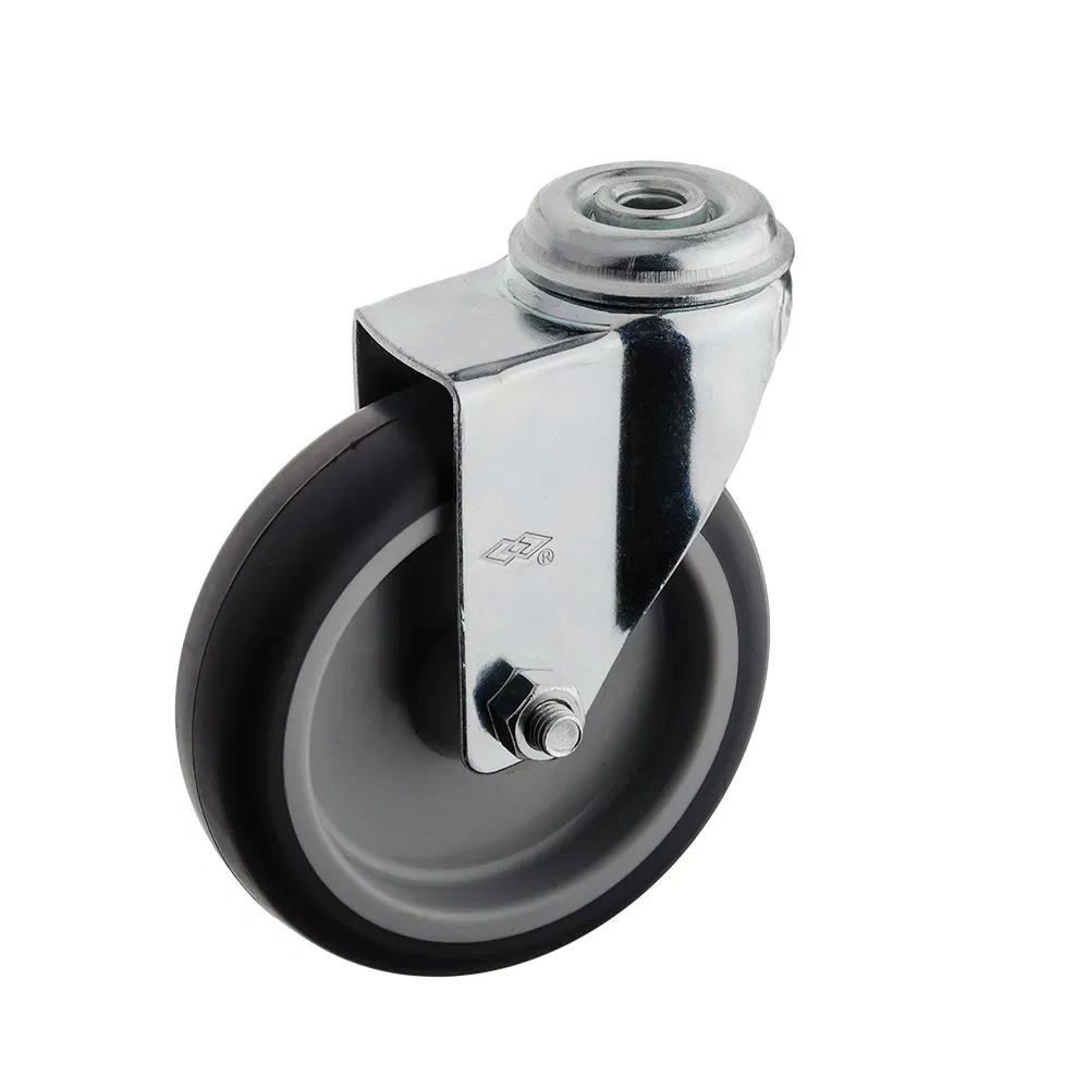 Swivel Bolt Hole TPR Instrumental Castor Wheel