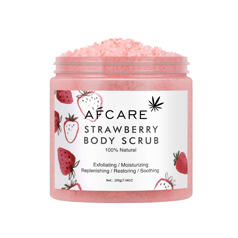 Strawberry Scrub Private Label Natural Lightening Exfoliating Body Scrub Face