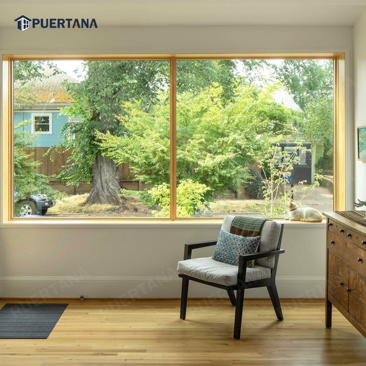 Wood Aluminum Composite Germany Tempered Glass Low E House Windows Wood Tilt Turn Window