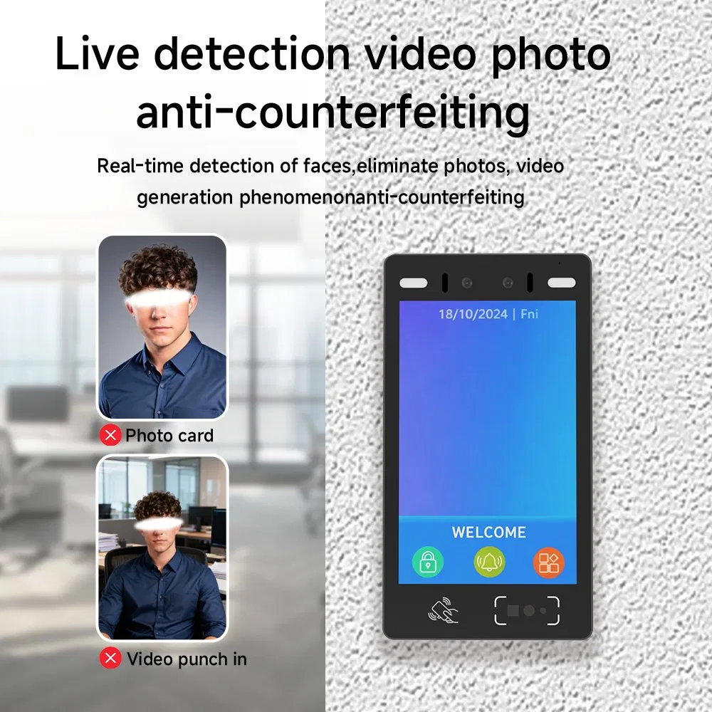 Suntek Privacy Protection Wall-Mounted Face Recognition Terminal High Resolution Access Control for Gym Club Warehouse Laboratory