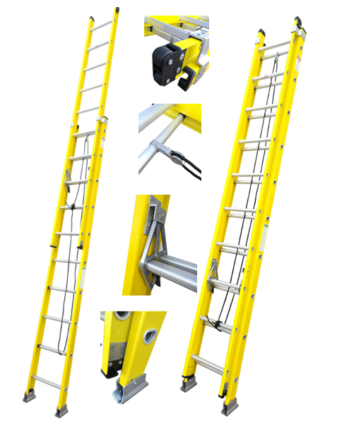 6m Height FRP Light Weight Ladder Extension Fiberglass Ladder / Step Ladder