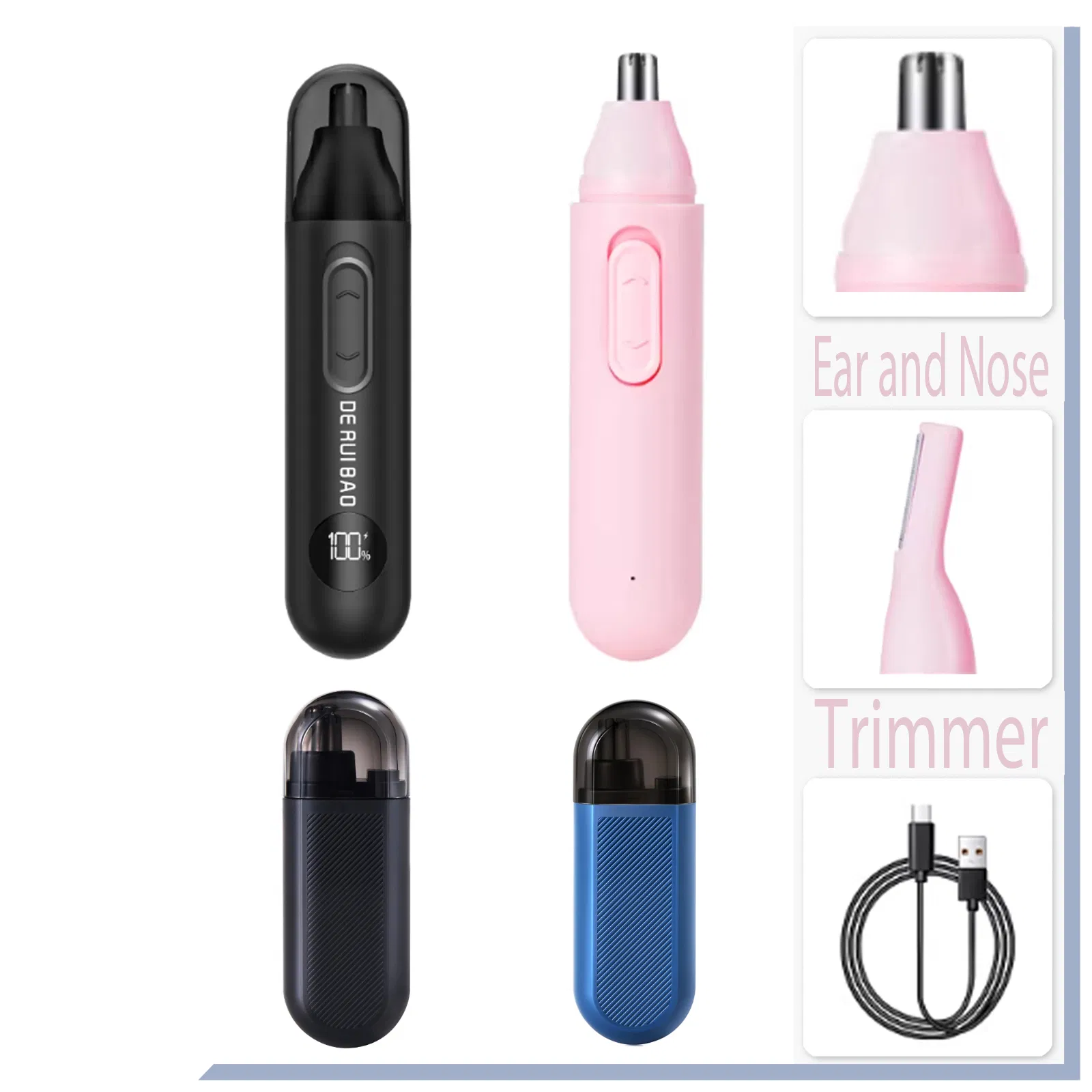Rose Pink Modern Personal Care Ear and Nose Trimmer