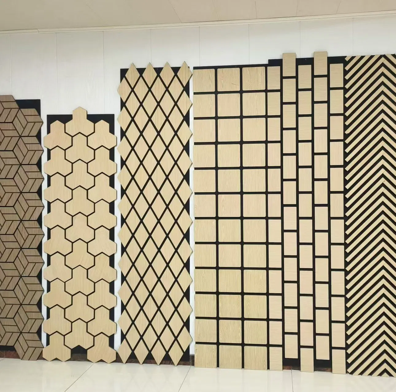China Factory Price Construction Panel Wooden Grille Polyester Fiber Acoustic Acoustic Panel Eco-Friendly Indoor Soundproofing Wall Panel
