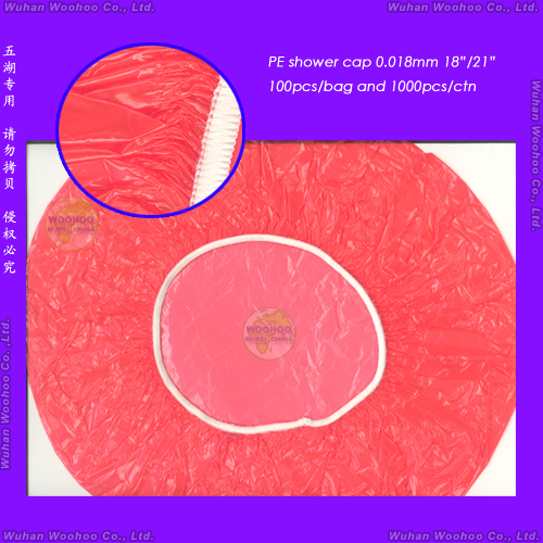 Disposable PE Bathroom Shower Cap