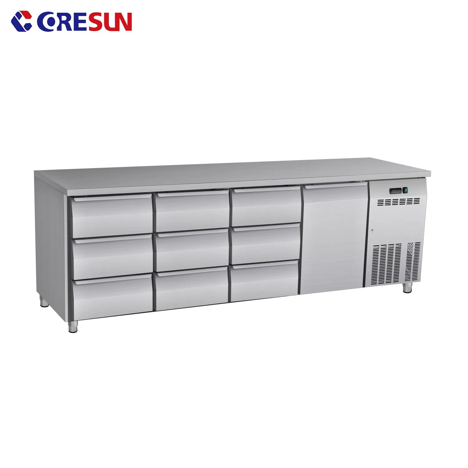 Стол для подготовки пиццы с холодильником и морозильником