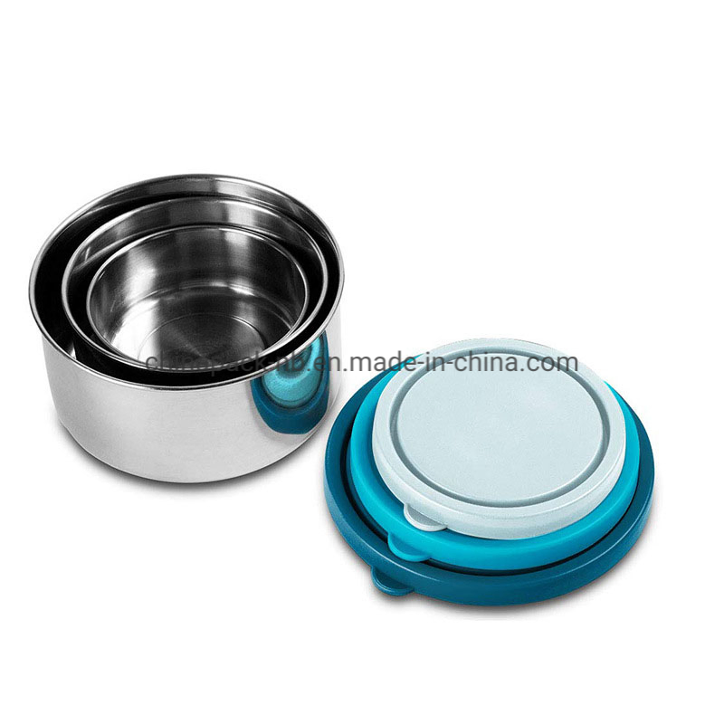 Round Stainless Steel Containers (3 pack)