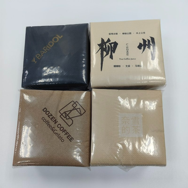 Disposable Custom Hotel Milk Tea Restaurant Bulk Square Tissue Paper Napkin