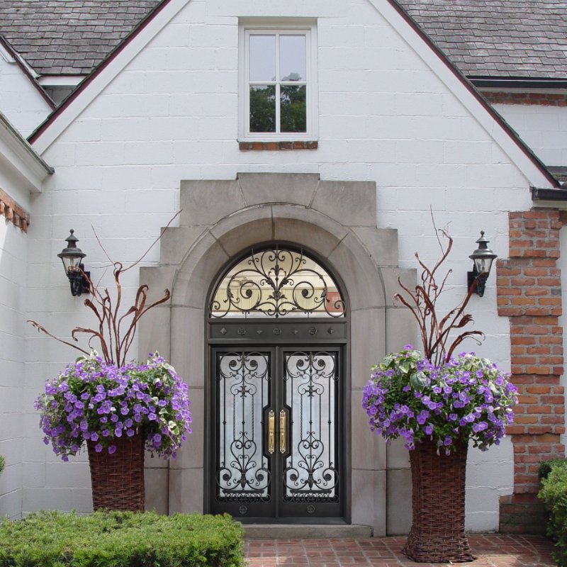 Modern Custom Ornamental Patio Iron Door Handmade Finished Security