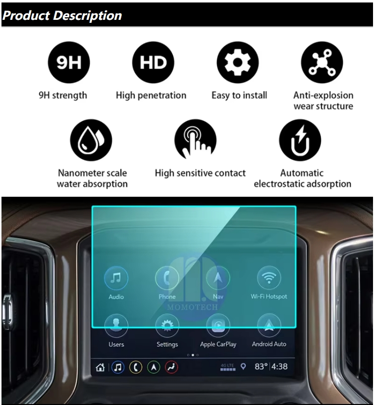 Защитное стекло 9H для Chevrolet Silverado, Colorado