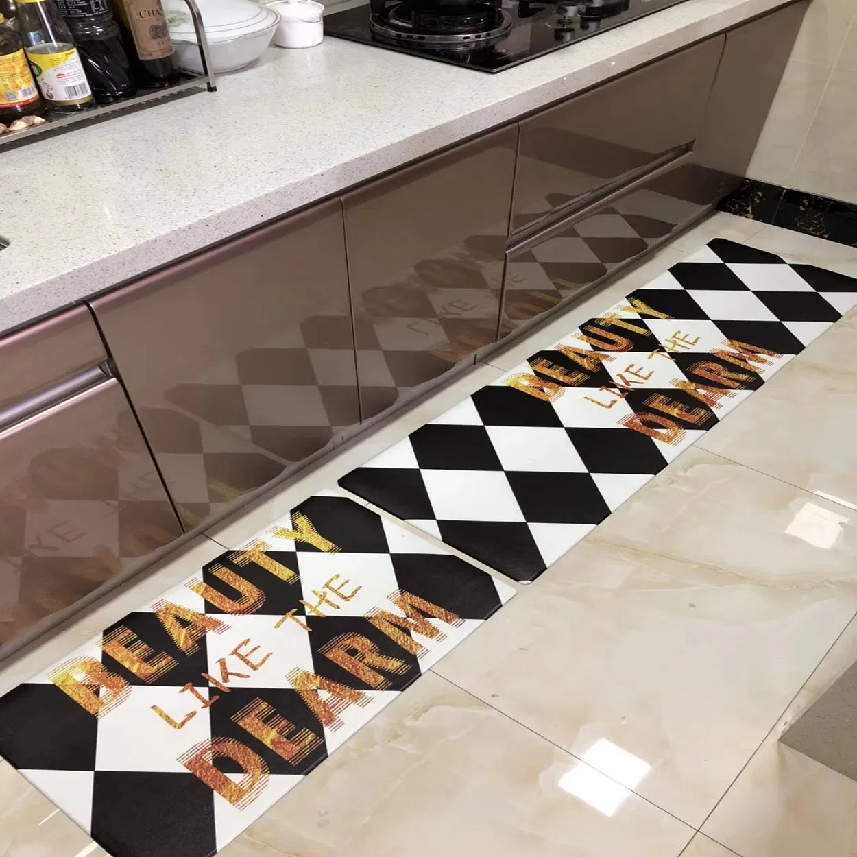 PVC Printed Kitchen Mats with Modern Style Inkjet Kitchen Mat