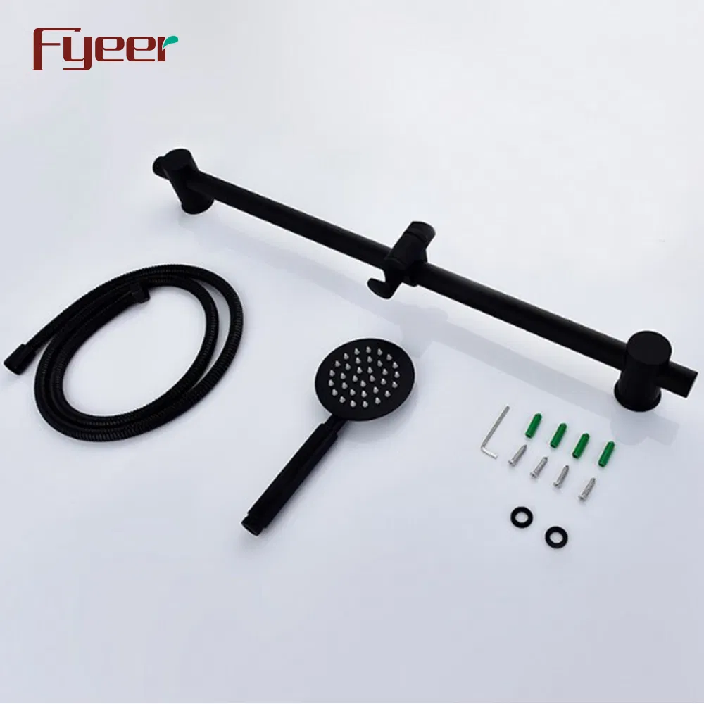 Черная душевая штанга Fyeer с ручным душем