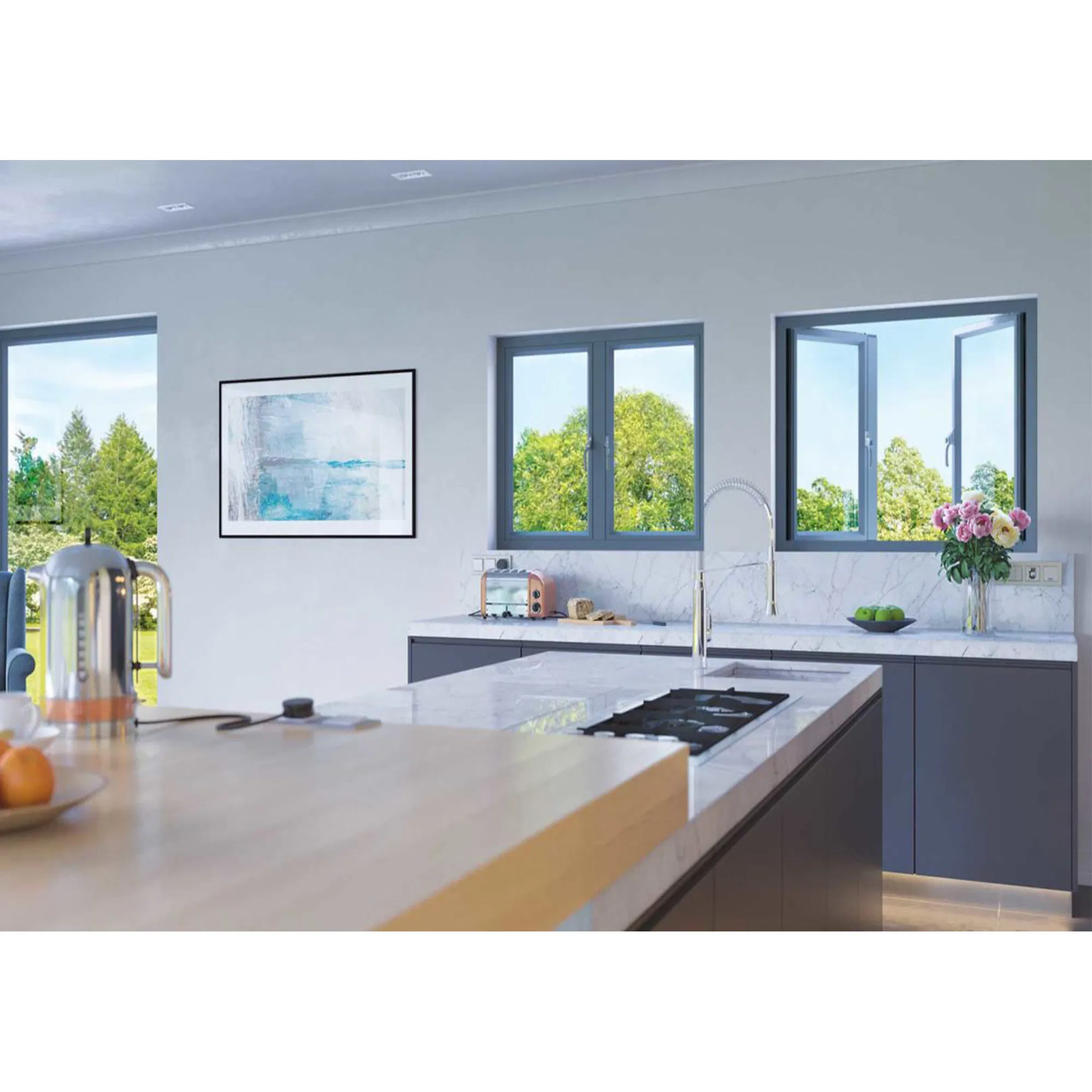 Premium Glass Aluminum Casement Window with Advanced Waterproof Features