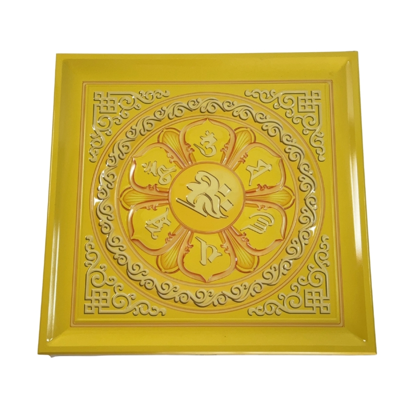 Golden Lotus 3D Relief Ceiling: Custom Aluminum, Buddhist Style (China)