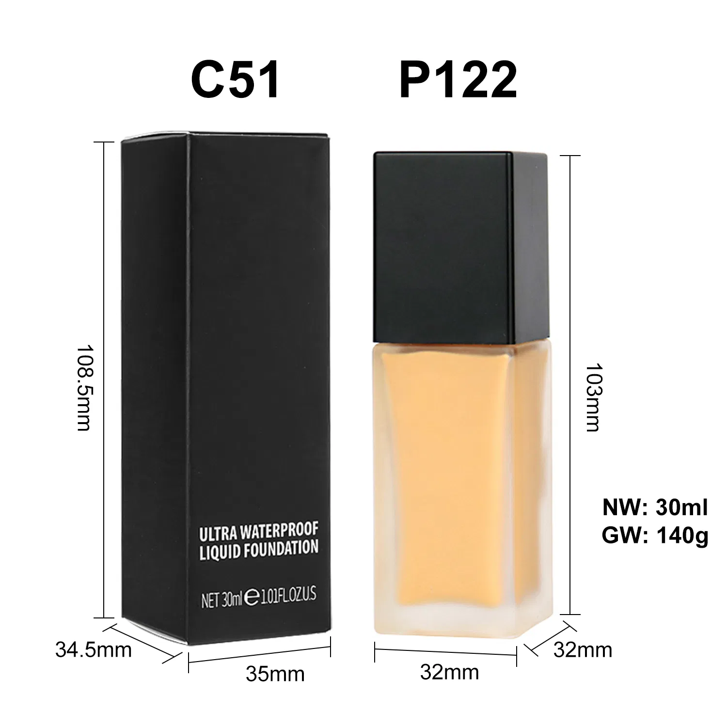 Private Label Customization Waterproof Makeup Liquid Private Label Foundation