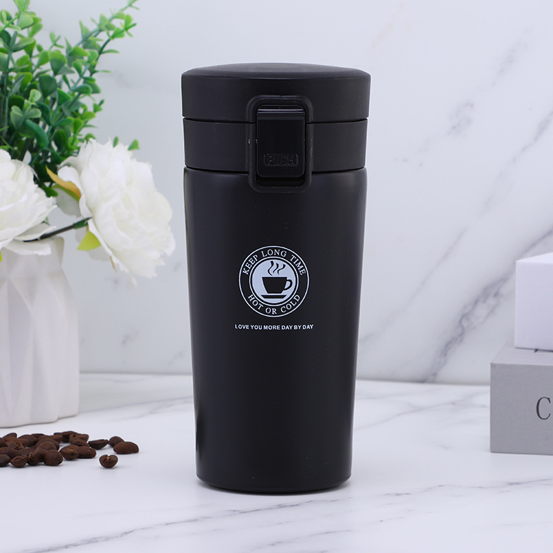 380ml 500ml Wholesale Portable Stainless Steel Insulated Coffee Travel Car Mug with Press Lid