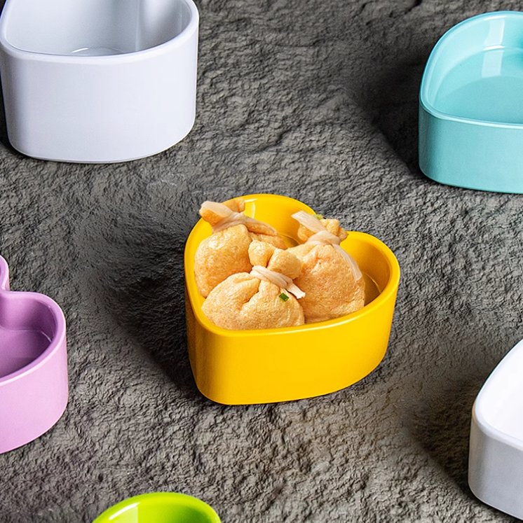 Heart Shape Mini Bowl Sauce Salad Dish Square Pudding Dessert Bowls