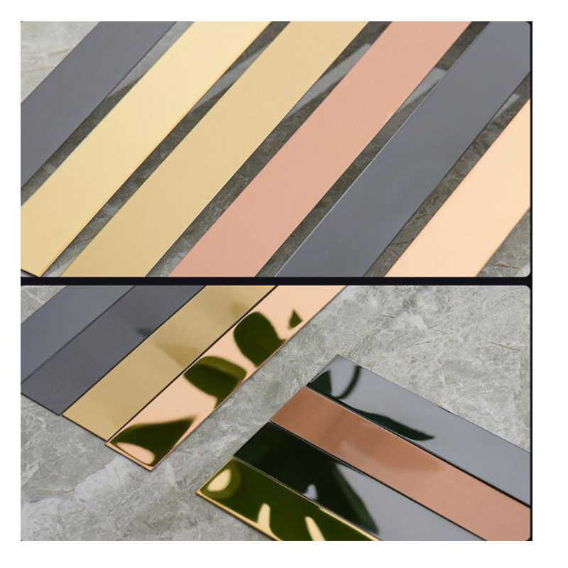 Light Luxury Titanium Alloy Decorative Strip Background Steel Mirror Lines