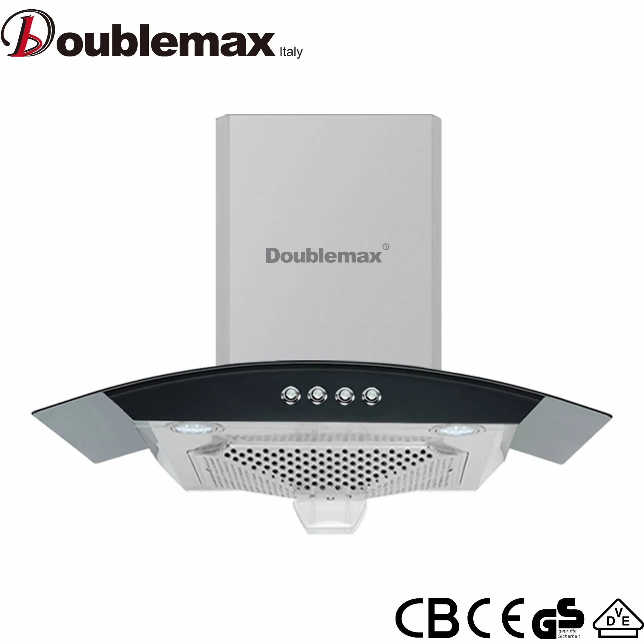 Premium Curved Glass Kitchen Hood - 900mm Auto Clean Chimney