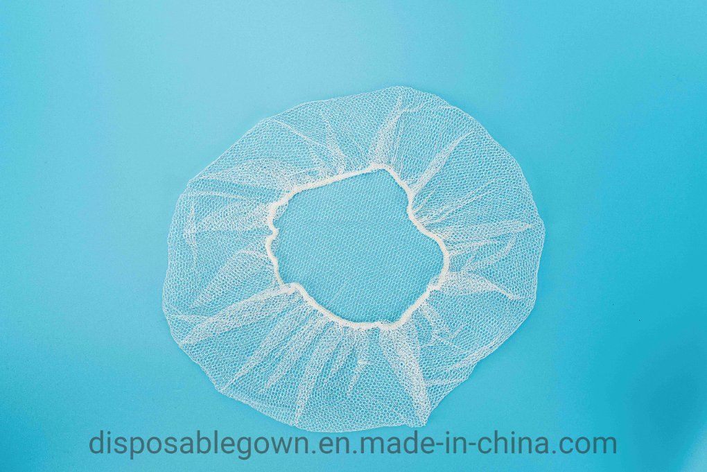 Factory Price Disposable Use White Nylon Hairnet with Songle Elastic Rubber for Sale