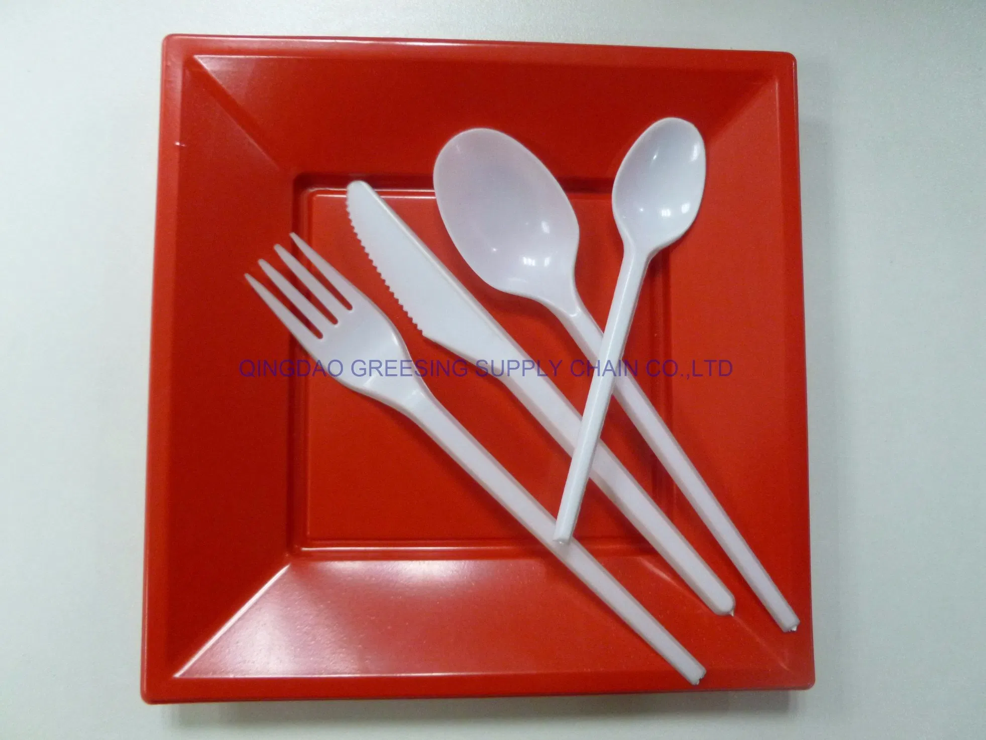 7 Inch Disposable PS Plastic Square Food Plate for Party