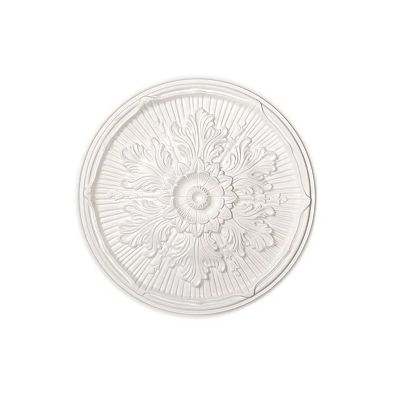 Polystyrene White Rosette Designs EPS Foam Carved Ceiling Rose Medallion for Home Decoration