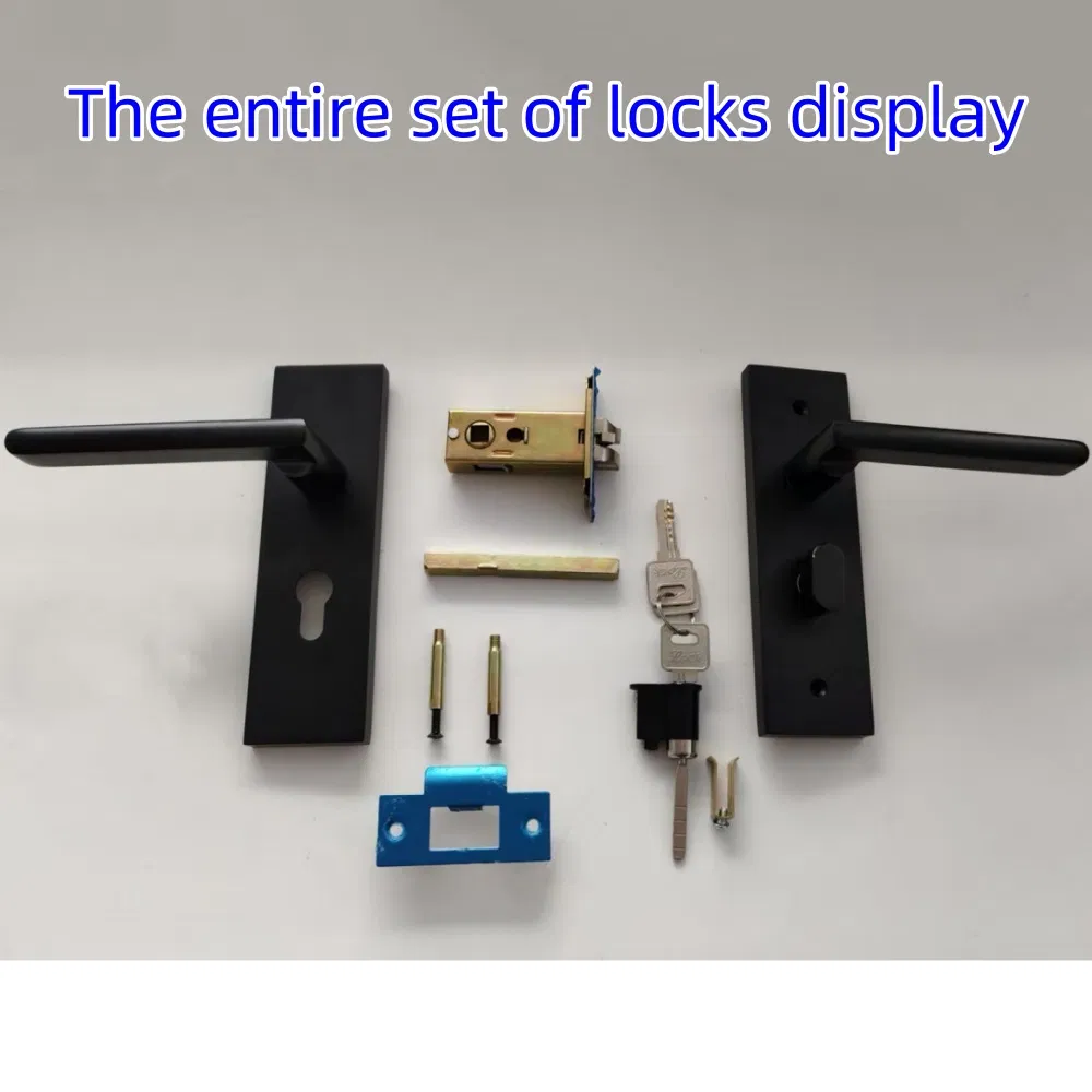 Mechanical Single Tongue 5050 with Key Interior Three-Bar Set Wooden Aluminum Alloy Bathroom Door Lock