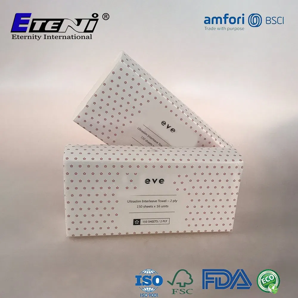 Hot Sale with Pattern Virgin Wood Pulp Pilp Paper N/V Folded Hand Towel